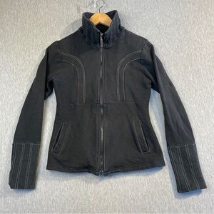 Schwiing Soft Shell Jacket Women’s Medium Black Suede Cotton Full Zip